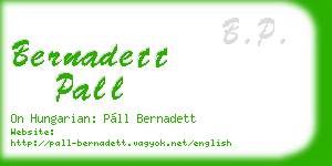bernadett pall business card