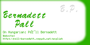 bernadett pall business card